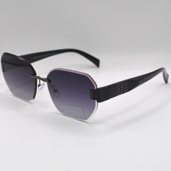 MIU MIU Women’s Polarized Rimless SunglassesGrey PurpleNewNo Box Tags